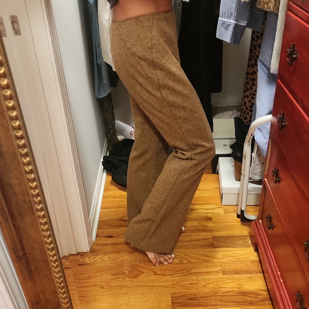 Tahari Brown Wool Flare Pants